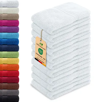 Produktbild von 10er-Set ARIZONA Handtuch-Serie von AR Line – 100% Baumwolle, 500 g/m², 10er-Set Gästetücher 30x50 cm, Weiß