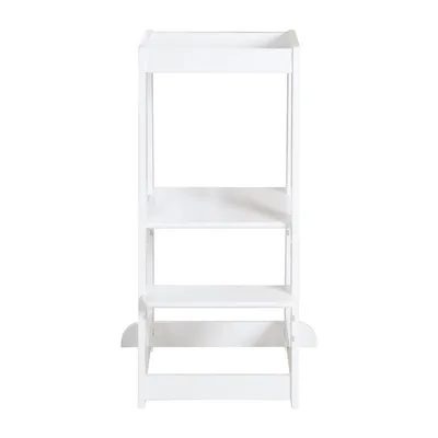 Immagine prodotto di Torre di apprendimento roba secondo il metodo Montessori - Sgabello sicuro per bambini - Ideale come ausilio in cucina - Portata massima 80 kg - Legno - Bianco