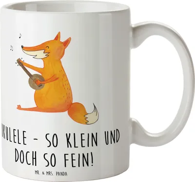Produktbild von Mr. & Mrs. Panda Tasse Zauberhafte Ukulele - Weiß - Geschenk, Trinkbecher, Hawaii, Musikinstrument, Lernen, Saiten, Musik, Instrument, Kaffeetasse, Becher, Musiker, Spaß