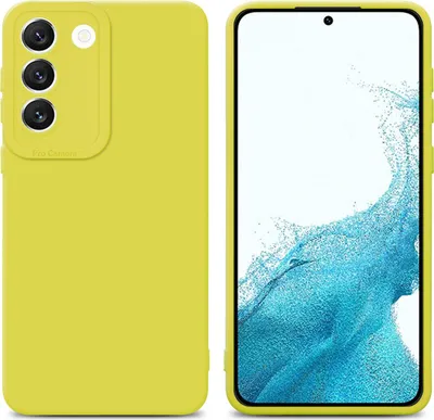 Produktbild von Cadorabo Hülle für Samsung Galaxy S22 Schutz Hülle in Gelb TPU Silikon Etui Case Handyhülle