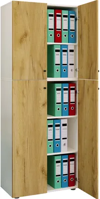 Immagine prodotto di Armadio da ufficio con 5 scomparti | mobile moderno con porte girevoli | Dimensioni ca. B. 70 x H. 184 x D. 40 cm – Scomparto Lona 5