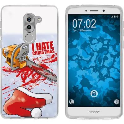 Produktbild von PhoneNatic Case kompatibel mit Huawei Honor 6x Silikon-Hülle X Mas Weihnachten Hate X-Mas M8