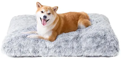 Produktbild von Flauschiges Hundebett Waschbar Grau 75x50cm