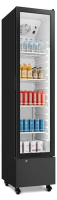 Produktbild von Klarstein GrandCooler Gewerbekühlschrank 220 L – Getränkekühler mit LED-Beleuchtung (weiß/blau), einstellbare Temperatur 0–10 °C, 4 Ablagen