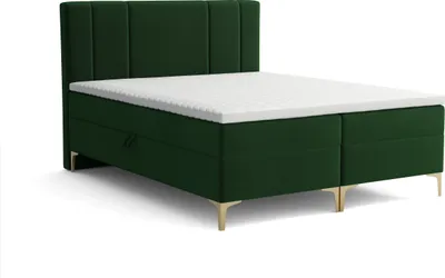 Produktbild von Emoebel24 Boxspringbett mit Topper und 2 Bettkasten, Polsterbett, Doppelbett 140x200 cm Ingolt Grün