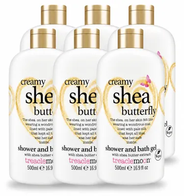 Produktbild von 6 x Treaclemoon Bad- & Duschgel Creamy Shea Butterfly 500 ml - Vorteilspackung - 6 Stücke