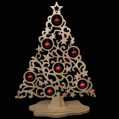 Produktbild von Christbaumschmuck auf Sockel mit Kugeln 102 x 79 cm