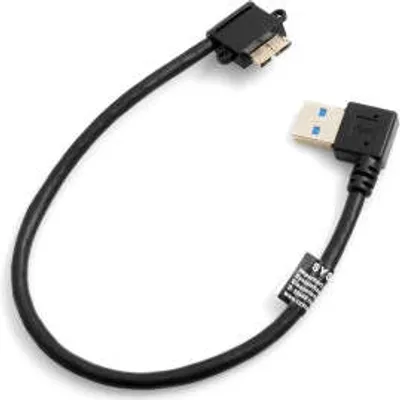 Produktbild von SYSTEM-S Micro USB 3.0 auf USB A 3.0 Datenkabel Ladekabel kurzes Kabel Gewinkelt Winkelstecker 90 Grad 26 cm