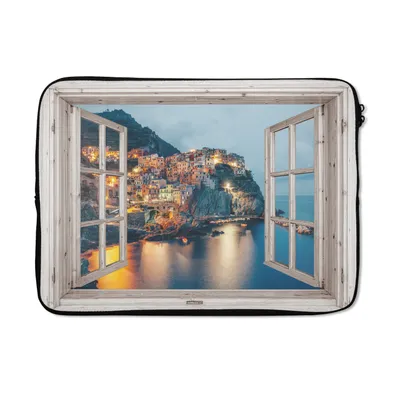 Produktbild von MuchoWow® Laptop Hülle 14 ZollAusblick - Italien - Meer Laptoptasche - Laptoptasche - Stoßsicher - Schutzhaube