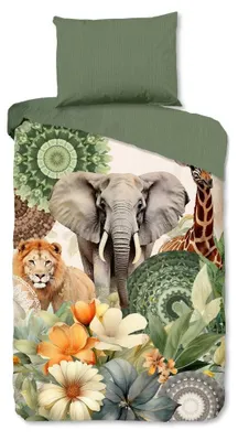 Immagine prodotto di Set di lenzuola HIP Sagadar - Verde - (140 x 200 cm) - Cotone / Raso