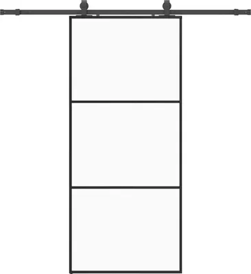Zdjęcie produktu dla vidaXL Drzwi przesuwne z okuciem czarne 90x205 cm szkło ESG