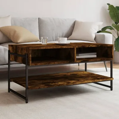Produktbild von konferenční stolek vidaXL Kouřový dub 90x50x45 cm Dřevěné konstrukce