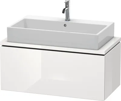 Produktbild von Konsolenunterschrank L-CUBE 400x920x477mm weiß hochglanz weiß hochglanz
