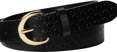 Zdjęcie produktu dla Pasek damski Calvin Klein, skórzany, z klasyczną klamrą, szerokość 3 cm, kolor czarny