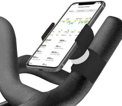 Produktbild von Unyqoos® Smartphone‑Halterung für Fahrrad & Hometrainer, universell 360° drehbar – Silikon/Gummi-Grip, Touchscreenzugriff, kompatibel bis 7,5 Zoll