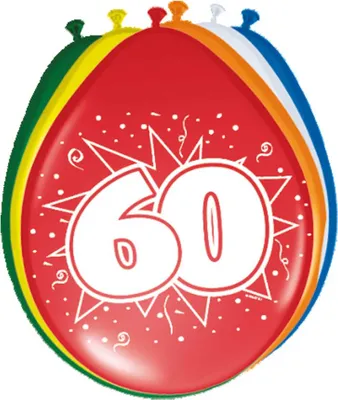 Produktbild von 8 Ballons Geburtstagskracher Zahl 60
