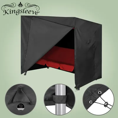 Image de Kingsleeve Housse de protection Anthracite balancelle extérieur bâche protective fermeture éclair résistante rayons UV