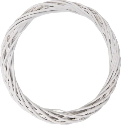 Produktbild von Clayre & Eef 6RO0603LW Weihnachtskranz Rattan Weiß 40 cm