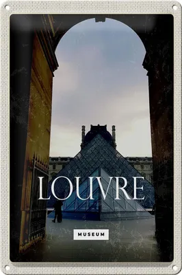 Produktbild von Blechschild Reise 20x30cm Louvre Museum Reiseziel Architektur