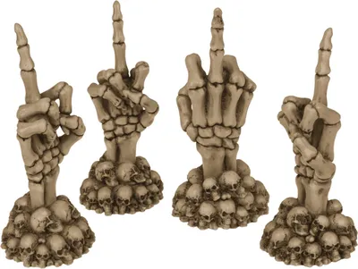 Produktbild von OOTB Skeletthand Fuck Off auf Totenkopfbasis