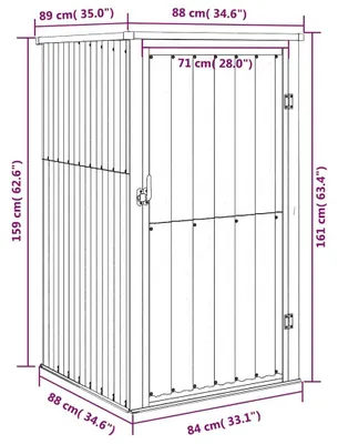 Productafbeelding van vidaXL Tuinhuis, bruin, 88x89x161 cm, verzinkt staal