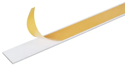 Produktbild von Alberts Flachstange | selbstklebend | Aluminium, weiß | 1000 x 20 x 2 mm | 5er Set