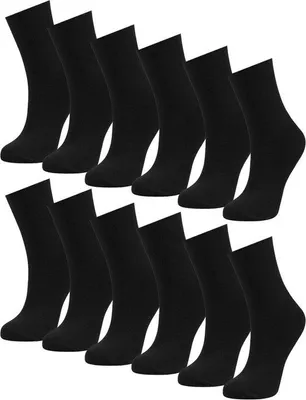 Image de Chaussettes en bambou, lot de 12, sans coutures, respirantes, pointures 40-43, noir