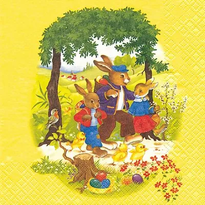 Produktbild von 60 Oster Servietten Ostern Osterspaziergang 33 x 33 cm Lunch Servietten Napkins Tissues 60 Stück 3-lagig