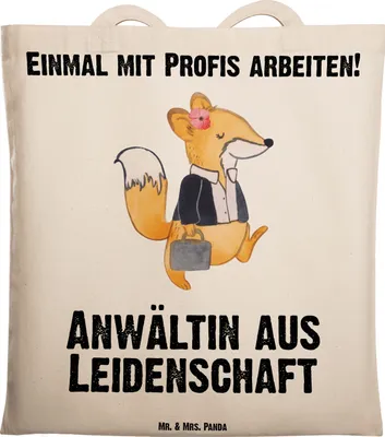 Produktbild von Mr. & Mrs. Panda Tote Bag Anwältin Leidenschaft - Transparent - Geschenk, Lustig, Tragetasche, Stoffbeutel, Beruf, Staatamen, Laptoptasche, Anwaltskanzlei, Jutebeutel