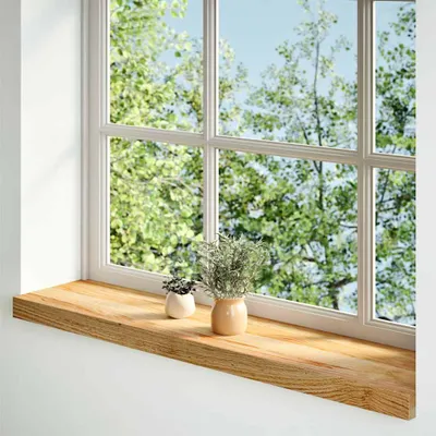 Image de vidaXL Appuis de fenêtre 2 pcs. Marron clair 100x20x2 cm Chêne massif