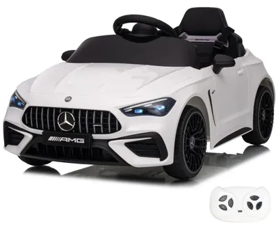 Obrázok produktu pre Detské elektrické autíčko Mercedes-Benz CLE53 AMG 12 V (1–5 rokov) – oficiálne licencované, s diaľkovým ovládaním, pneumatikami EVA a koženým sedadlom – detské elektrické vozidlo – biele