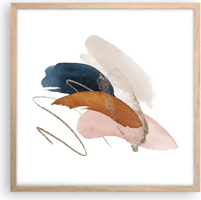 Produktbild von Gerahmtes Poster - Rahmen in heller Eiche - Die Farben Abstraktion Stück - 50x50 cm - Wand Bild - Wanddeko - Wandbilder - Kunstposter - Wandposter - Bilderrahmen - Bilder - P2NAC50x50-5100
