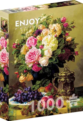 Zdjęcie produktu dla Puzzle 1000 elementów Enjoy – Jean-Baptiste Robie: Martwa natura z różami