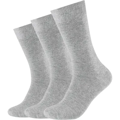 Produktbild von 3er Pack camano Comfort Baumwoll Socken Uni 0010 - light grey melange 39-42