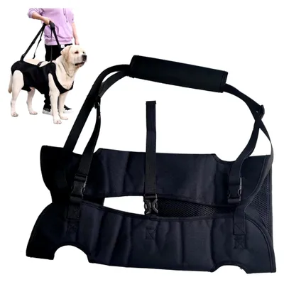 Produktbild von Hunde Tragehilfe, Tragbares Hundegeschirr, Verstellbare Gehhilfe für Hunde, Ganzkörperhebehilfe für mittlere Hunde (Schwarz, M)