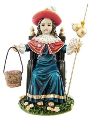 Schutzfigur für Kinder, Kunstharz, handbemalt, 7x5x10 cm