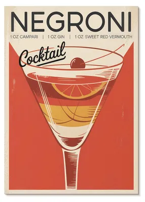 Produktbild von POSTER - 29x42 cm (A3) - 3 Steps - Cocktailgrafiken im Retro-Stil, Eleganz und Nostalgie - Wandbild für Wohnzimmer Schlafzimmer & Flur, Modernes Poster Wanddeko, Ungerahmt