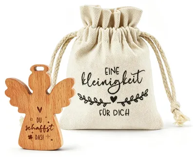 Schutzengel aus Holz mit Gravur – Geschenk für Geburtstag