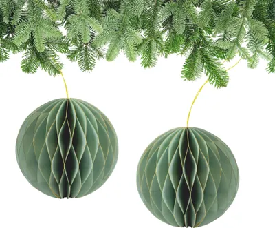 Produktbild von Weihnachtsdeko Weihnachtskugeln zum Aufhängen Salbeigrün 6er Set