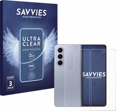 Produktbild von 6x Für Samsung Galaxy Z Fold 5 (Display+Rückseite) Schutzfolie Savvies Displayschutz Display Schutz Folie Klar Transparent