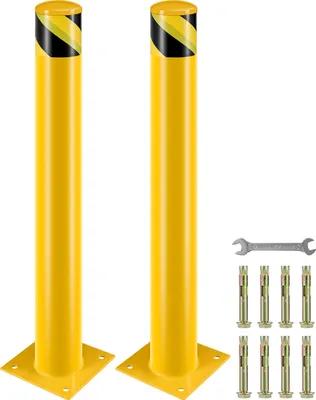 Produktbild von 2 Stk. 91,4 cm Parkplatz-Sicherheitspoller Parkschrankenpfosten, 20 x 20 cm Parkbarriere Parkpfosten, Parkpfosten Verkehrsstraßenröhre Stange, Geeignet für Innen- und Außenbereiche, Parkplätze