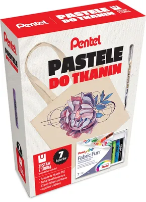 Produktbild von Zestaw kreatywny Pentel do tkanin z torbą i szablonami