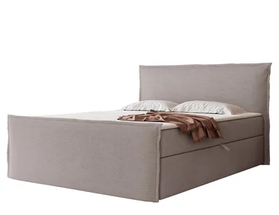 Produktbild von Boxspringbett LIZIO 180x200 Ohren-Kopfteil Bettkasten Bonellmatratze Dunkelgrau