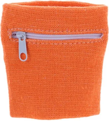 Produktbild von Jumada's - Schweißband - Armband - Handgelenkschweißband - Reißverschluss - 8 x 8 CM - Orange