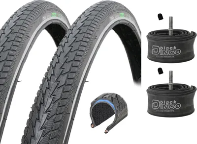 Produktbild von 2 x Pannensicherer Fahrradreifen Black Dingo schwarz Reflex 28" Spinifex 42-622 mit AV Schläuchen