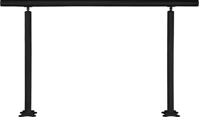 Produktbild von Treppengeländer Aluminium 0-5 Stufen, Außenhandlauf ohne Querstreben, Eingangsgeländer verstellbar 0°–60°, Schwarz | 152,8 x 91 cm | 70 kg | 5 cm Rohr