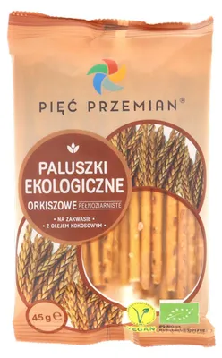 PALUSZKI ORKISZOWE PEŁNOZIARNISTE BIO 45 g - PIĘĆ PRZEMIAN