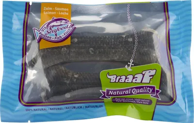 Imagen del producto de Braaaf: Snack para perros con sabor a mariscos y pescado, en forma de hueso. 100 g