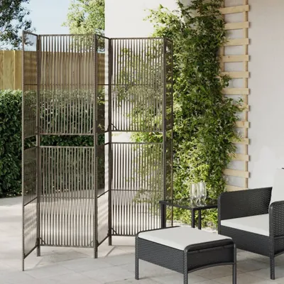 Produktbild von "2026 Aktion"Paravent 5-tlg. Grau Poly Rattan NEU773426 - Paravents