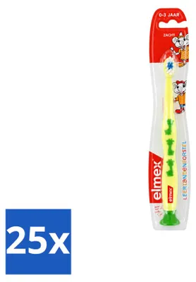 Productafbeelding van 25 x Elmex Kinder-Lernzahnborsel, zacht voor kinderen van 0-3 jaar - voordelingsverpakking - 25 stuks